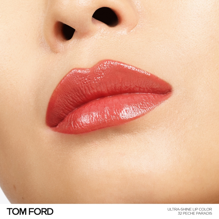 Ultra-Shine Lip Color, Pêche Paradis, 3.3g, Model, Light Skin Tone