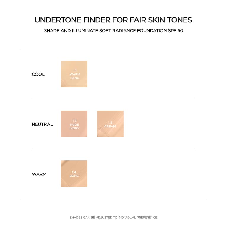 Shade and Illuminate Soft Radiance Foundation SPF 50, Bone, 1.4, 30ml