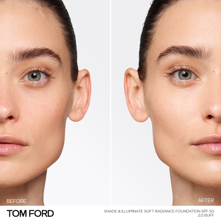 Shade and Illuminate Soft Radiance Foundation SPF 50, Buff, 2.0, 30ml, Model, Light Skin Tone