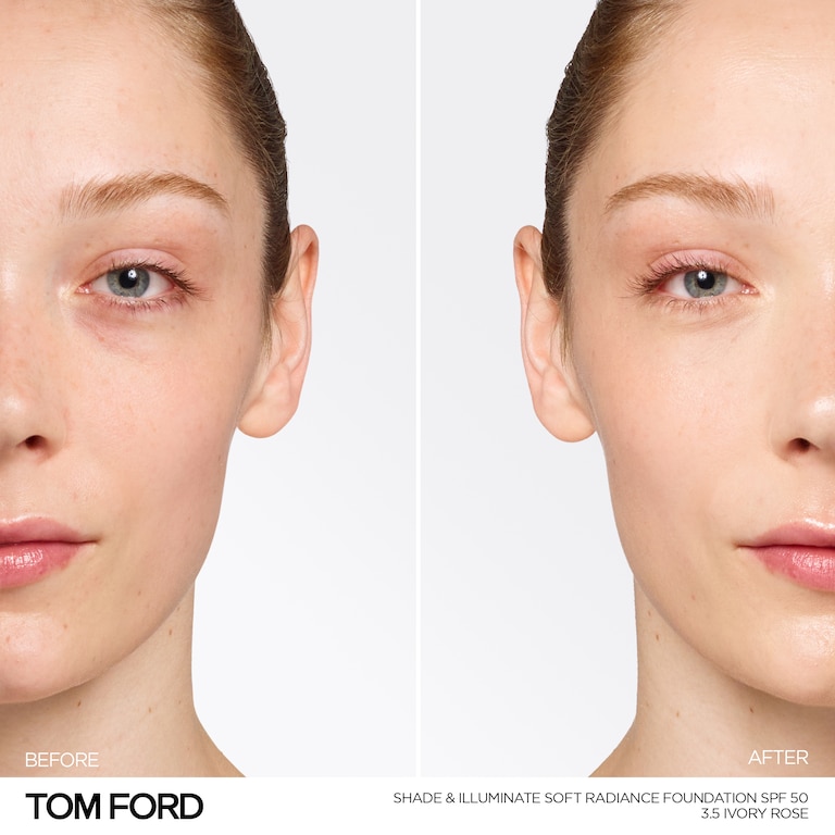 Shade and Illuminate Soft Radiance Foundation SPF 50, Ivory Rose, 3.5, 30ml, Model, Light Skin Tone