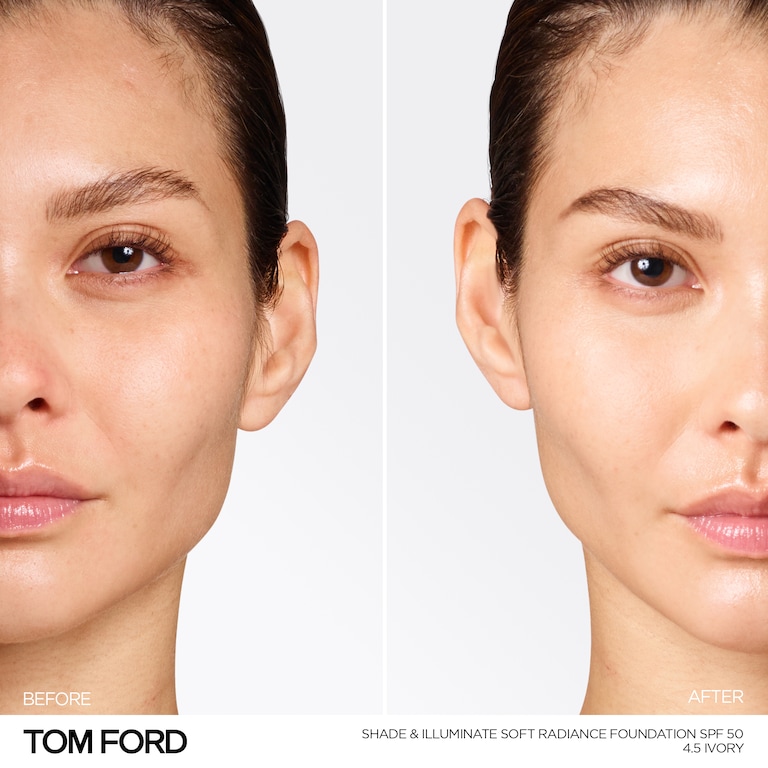 Shade and Illuminate Soft Radiance Foundation SPF 50, Ivory, 4.5, 30ml, Model, Light Skin Tone