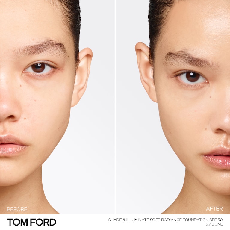 Shade and Illuminate Soft Radiance Foundation SPF 50, Dune, 5.7, 30ml, Model, Light Skin Tone