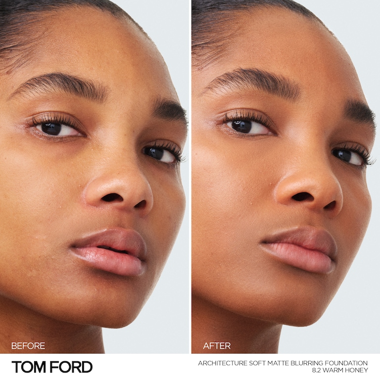 Architecture Soft Matte Blurring Foundation, Warm Honey , 30ml, Model, Deep Skin Tone