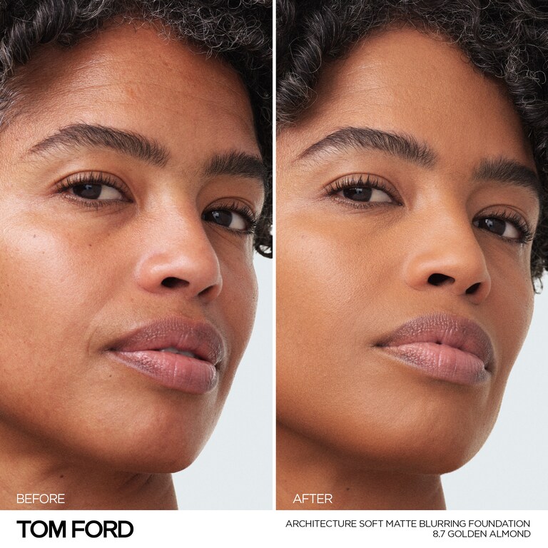 Architecture Soft Matte Blurring Foundation, Golden Almond , 30ml, Model, Deep Skin Tone