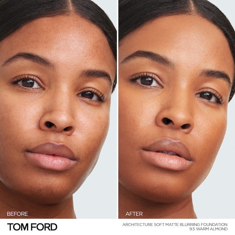 Architecture Soft Matte Blurring Foundation, Warm Almond , 30ml, Model, Deep Skin Tone