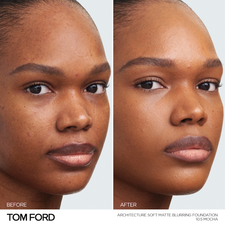 Architecture Soft Matte Blurring Foundation, Mocha , 30ml, Model, Deep Skin Tone