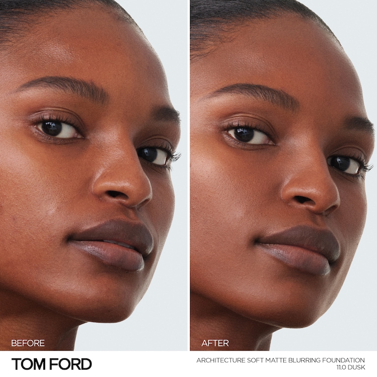 Architecture Soft Matte Blurring Foundation, Dusk , 30ml, Model, Deep Skin Tone