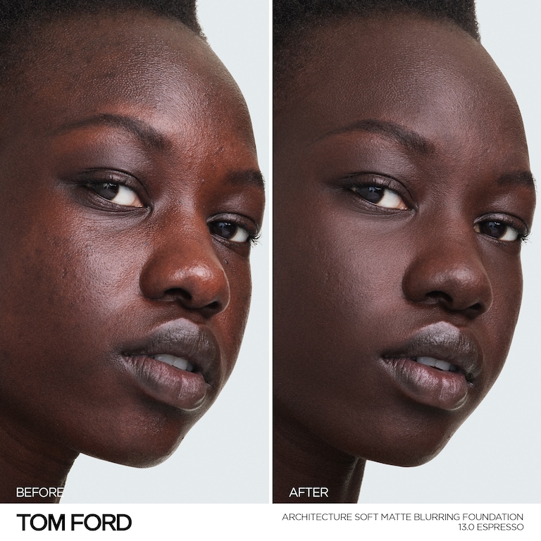 Architecture Soft Matte Blurring Foundation, Espresso , 30ml, Model, Deep Skin Tone